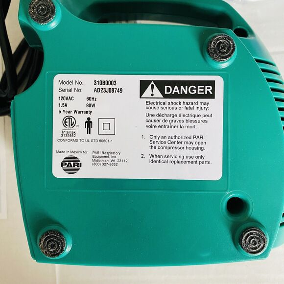 NWB Pari Vios Go Green Portable Aerosol Delivery System Compressor Lightweight - Picture 6 of 9